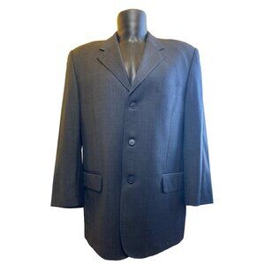 Pavone Zignone Mens Suit 36S Blazer & Pants Super 110 Wool Gray Plaid Made In It